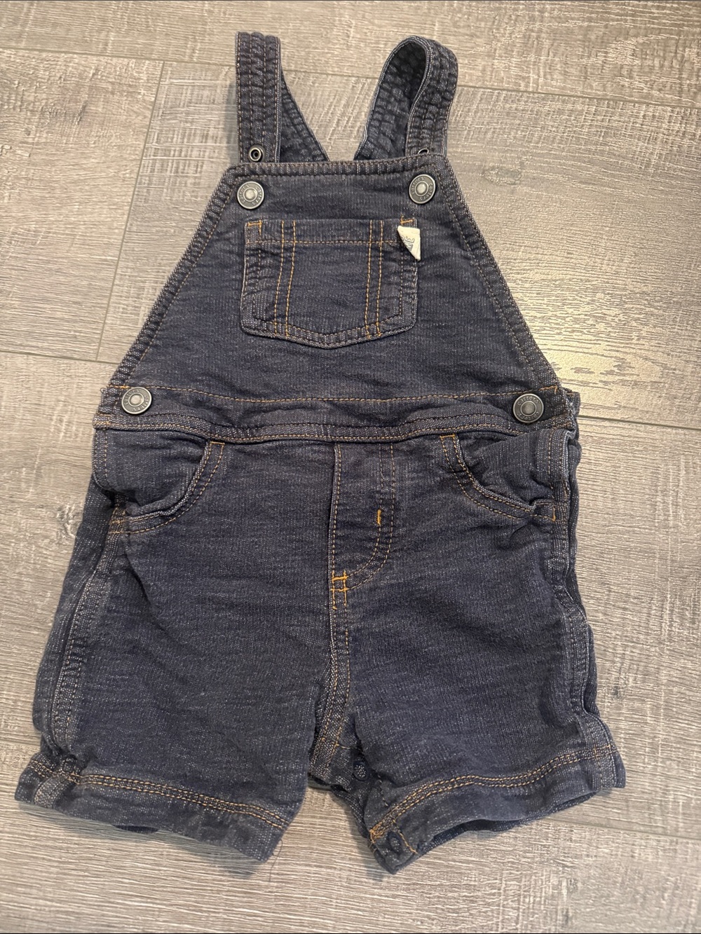 Carter's Dark Navy Denim Shortie Overalls